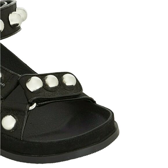 SANDRO Paris Lexy studded grosgrain woven black chunky sandals Size 36 5 5.5 NEW - Picture 4 of 7
